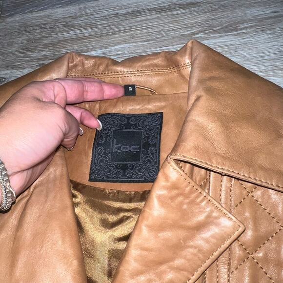 K.O.C Quilted Leather Moto Jacket Size Medium - Picture 4 of 5